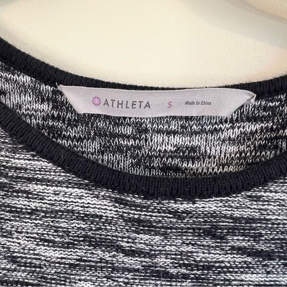 Athleta Retreat Marled Knit Sweater Dress Black Gray Size Small Cozy Couture - Picture 4 of 12